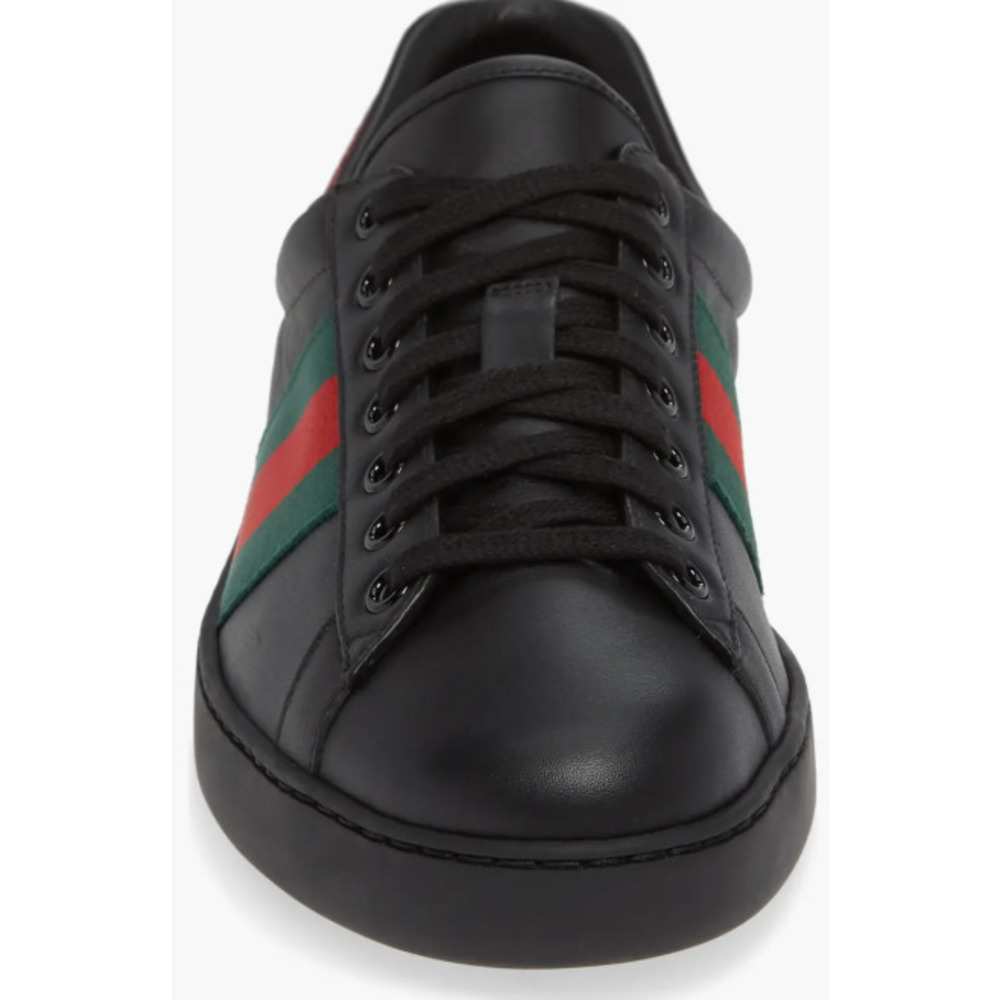 Gucci New Ace Clean Web Stripe Sneaker in Black Red 7 Retail:$750.00 - Picture 11 of 14